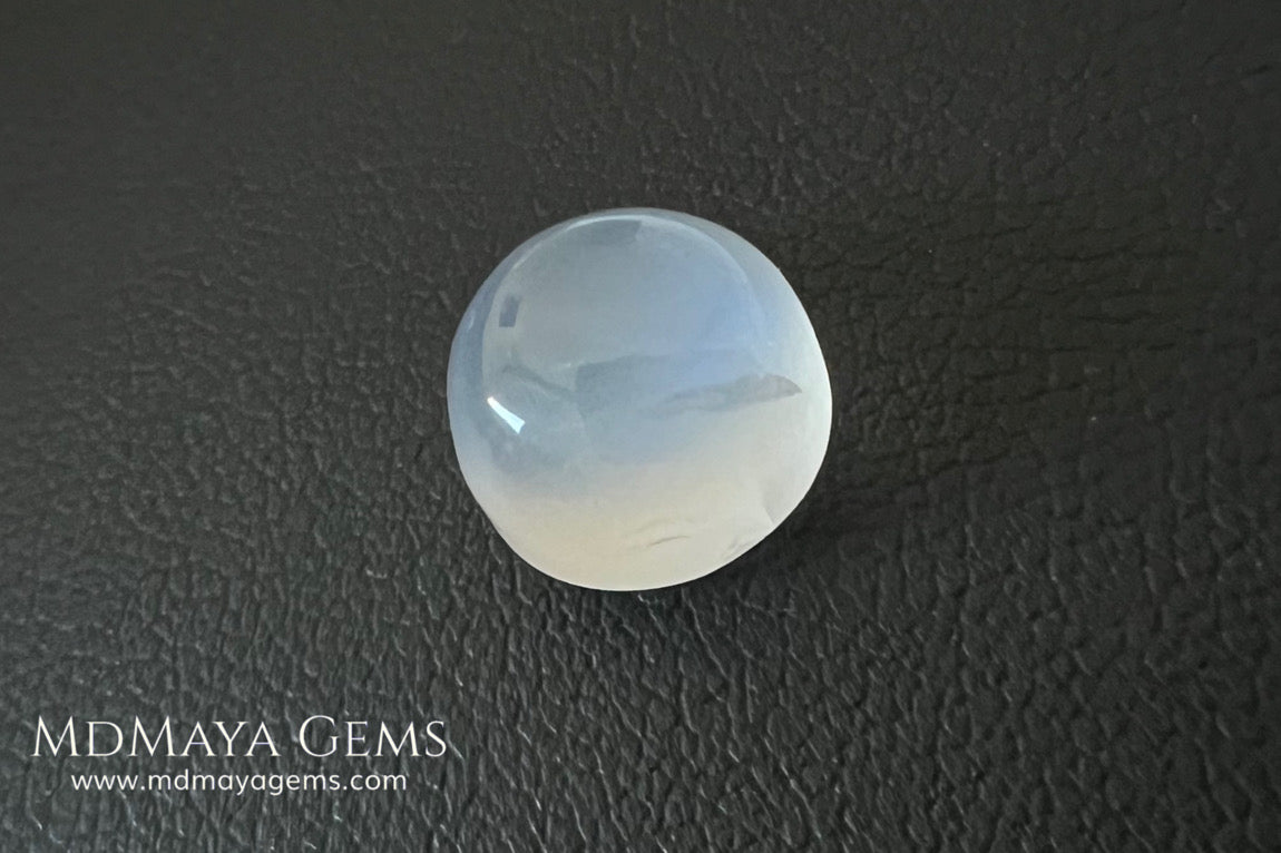 Natural Round Moonstone 4.10 Ct – Blue Sheen Cabochon from Sri Lanka