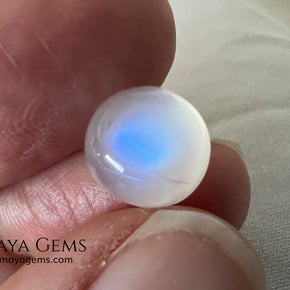 Natural Round Moonstone 4.10 Ct – Blue Sheen Cabochon from Sri Lanka