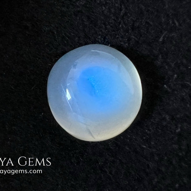 Natural Round Moonstone 4.10 Ct – Blue Sheen Cabochon from Sri Lanka