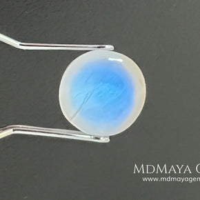 Natural Round Moonstone 4.10 Ct – Blue Sheen Cabochon from Sri Lanka