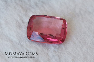 Purplish red Burmese Spinel. Cushion cut. 1.33 ct. This pretty untreated gemstone looks much bigger than it really is, due to its window, has a great color and it will look spectacular in any piece of jewelry and the best, its price.