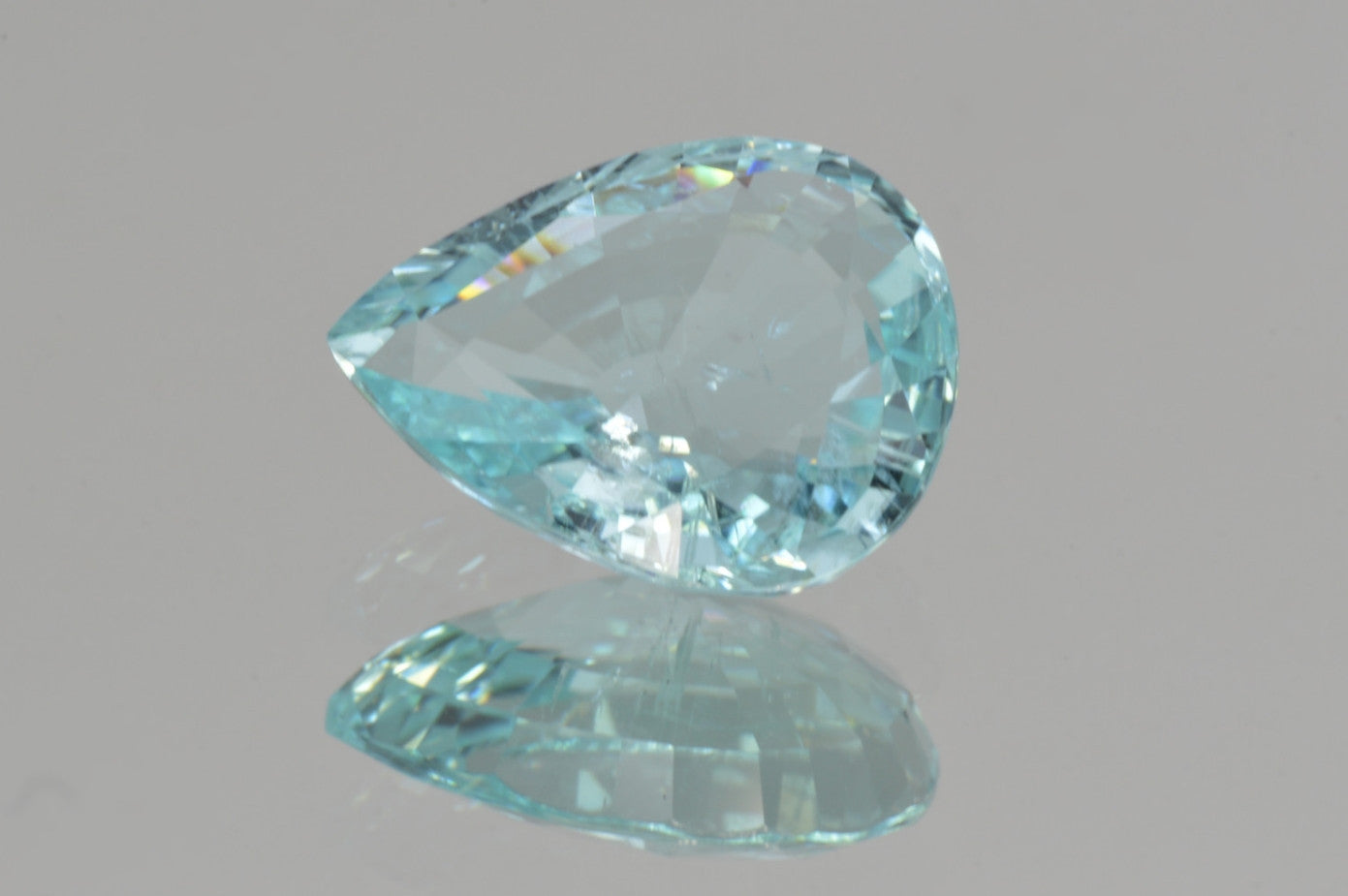 Crown Greenish Blue Paraiba from Mozambique Pear Cut 3 69 ct