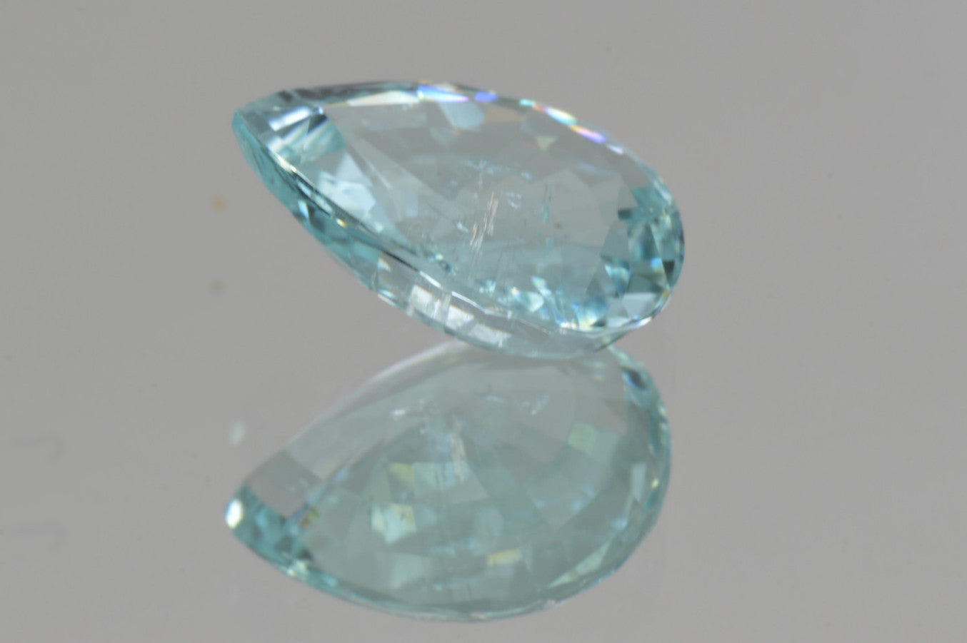 Girdle Greenish Blue Paraiba from Mozambique Pear Cut 3 69 ct