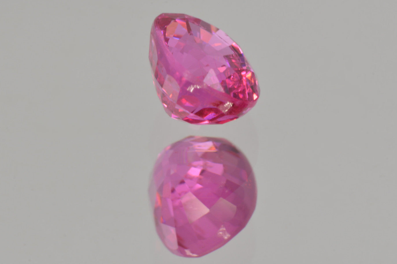 Neon Vivid Candy Pink Spinel from Tanzania. Cushion Cut. MdMaya Gems