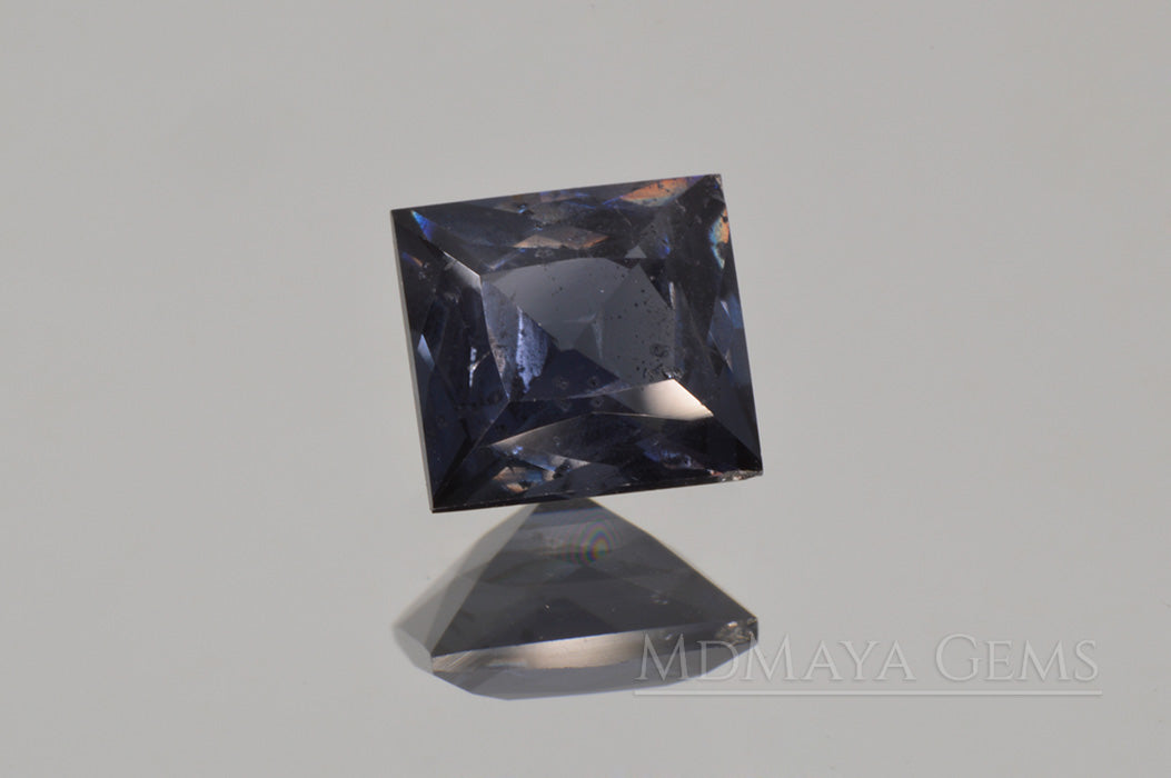 Greyish Blue Spinel Gemstone. Rectangle Cut. 1.30 ct