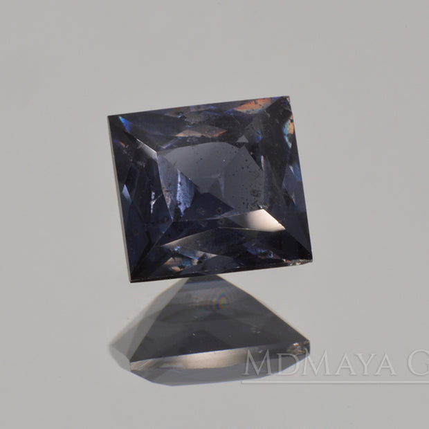 Greyish Blue Spinel Gemstone. Rectangle Cut. 1.30 ct