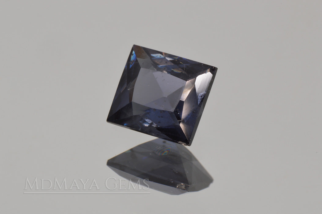 Greyish Blue Spinel Gemstone. Rectangle Cut. 1.30 ct