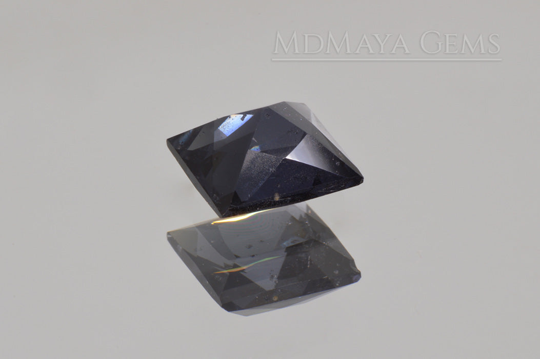 Greyish Blue Spinel Gemstone. Rectangle Cut. 1.30 ct