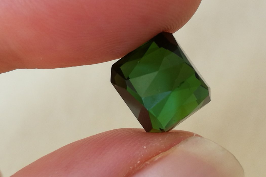 Pair Dark Green Tourmalines Fancy Cut 12.74 ct