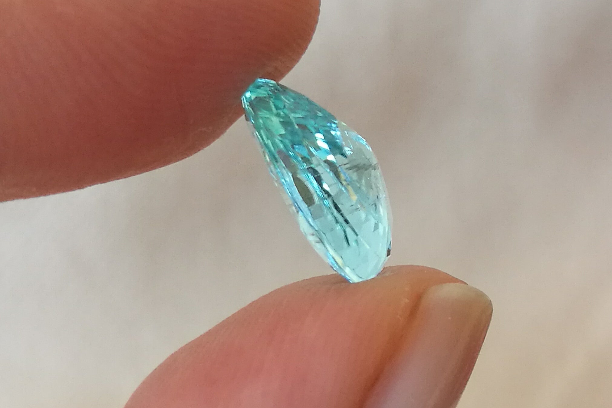 Neon Paraiba Tourmaline 3.69 ct – Pear Cut from Mozambique