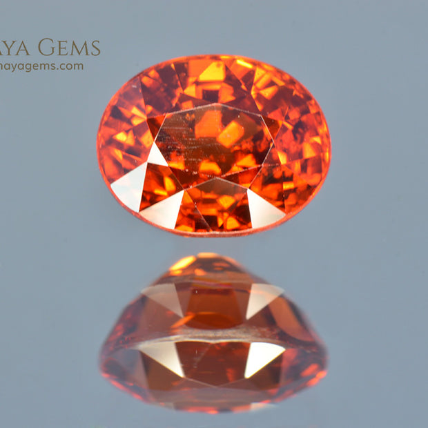 Untreated Orange Spessartite Garnet Gemstone Oval Cut 2.46 ct