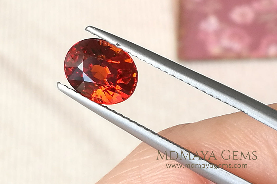 Untreated Orange Spessartite Garnet Gemstone Oval Cut 2.46 ct