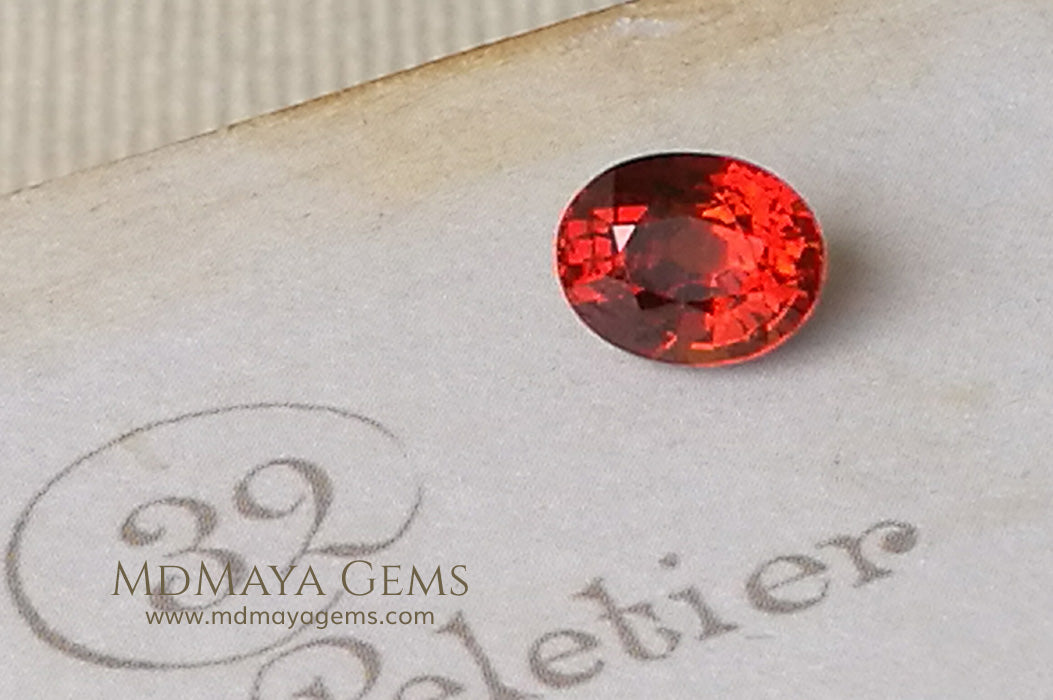 Untreated Orange Spessartite Garnet Gemstone Oval Cut 2.46 ct