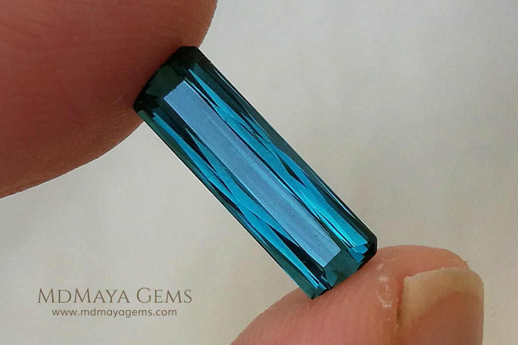 Set of 3 Indicolite Tourmaline. Octagon Cut 12.18 ct