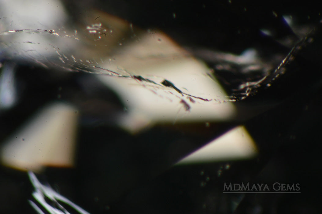 Two-phase inclusions (trichites) in Natural Blue Green African Tourmaline (Mozambique) Pear Cut 3.45 ct