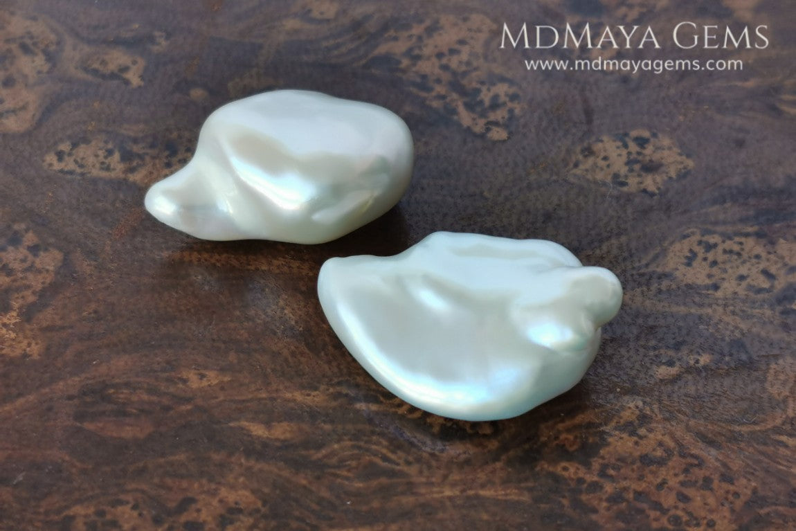 White Baroque Freshwater Pearls Pair 41.68 ct