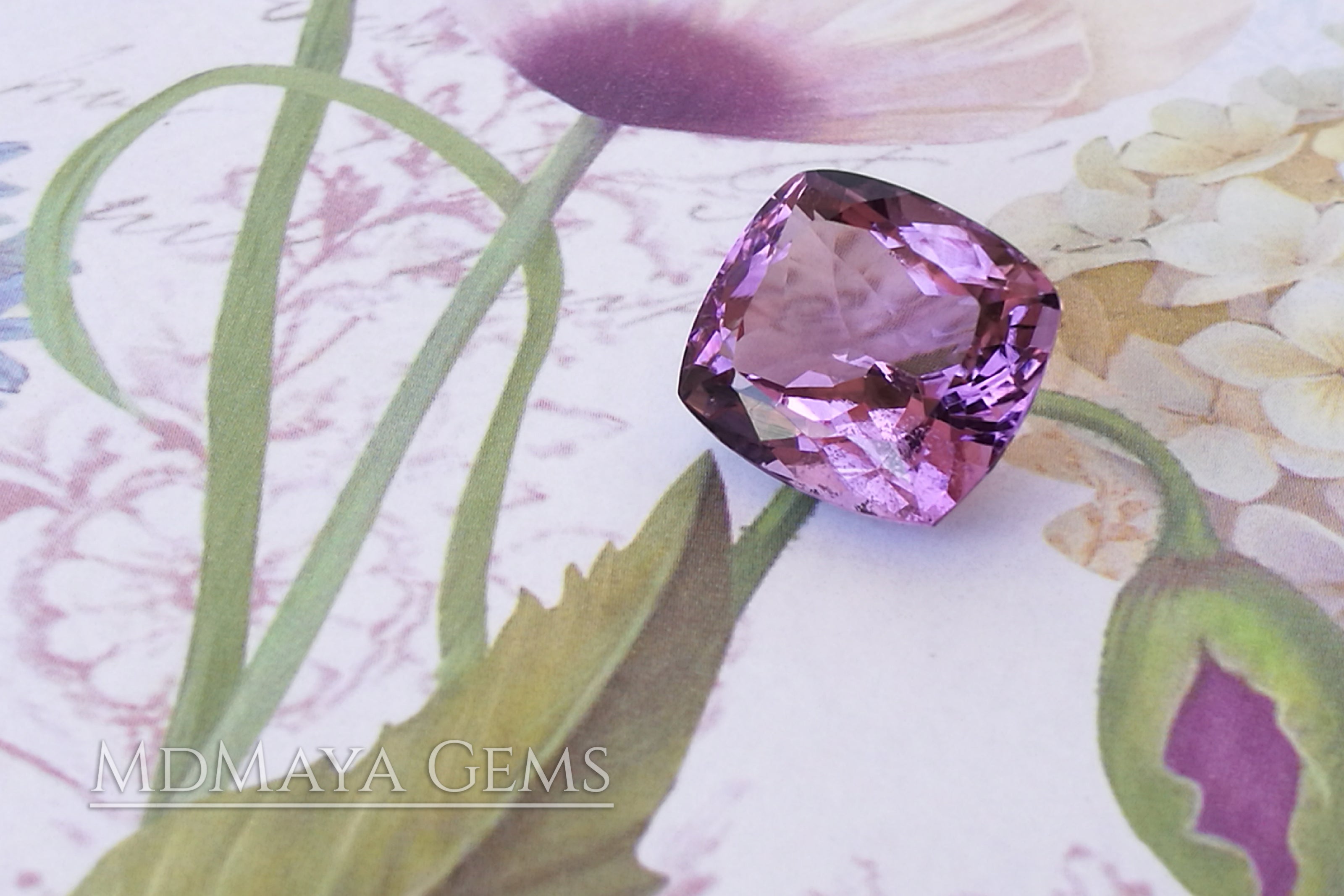 Cushion cut Purple Amethyst 10.40 ct