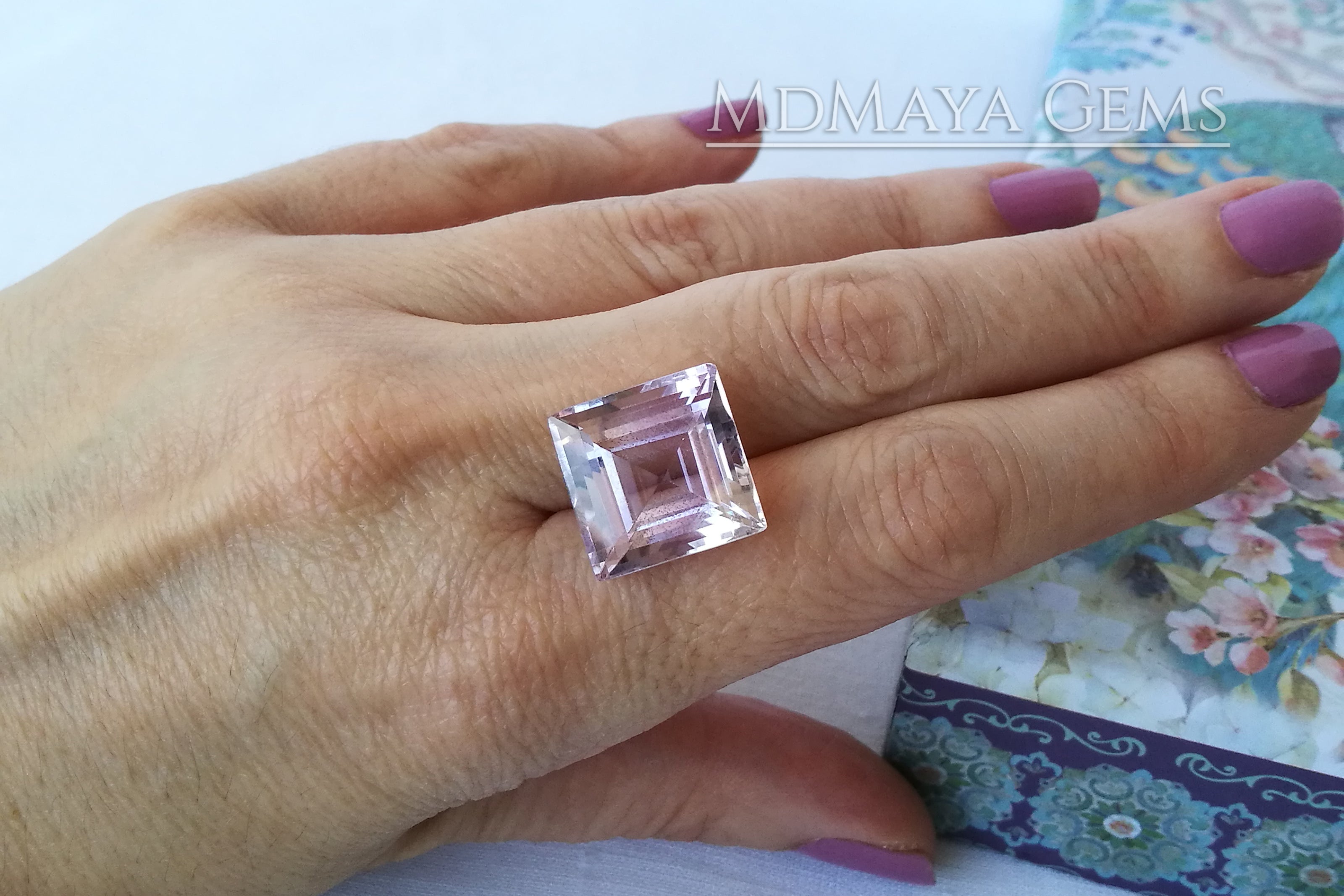 Rose de France Amethyst Square Cut 16.19 ct