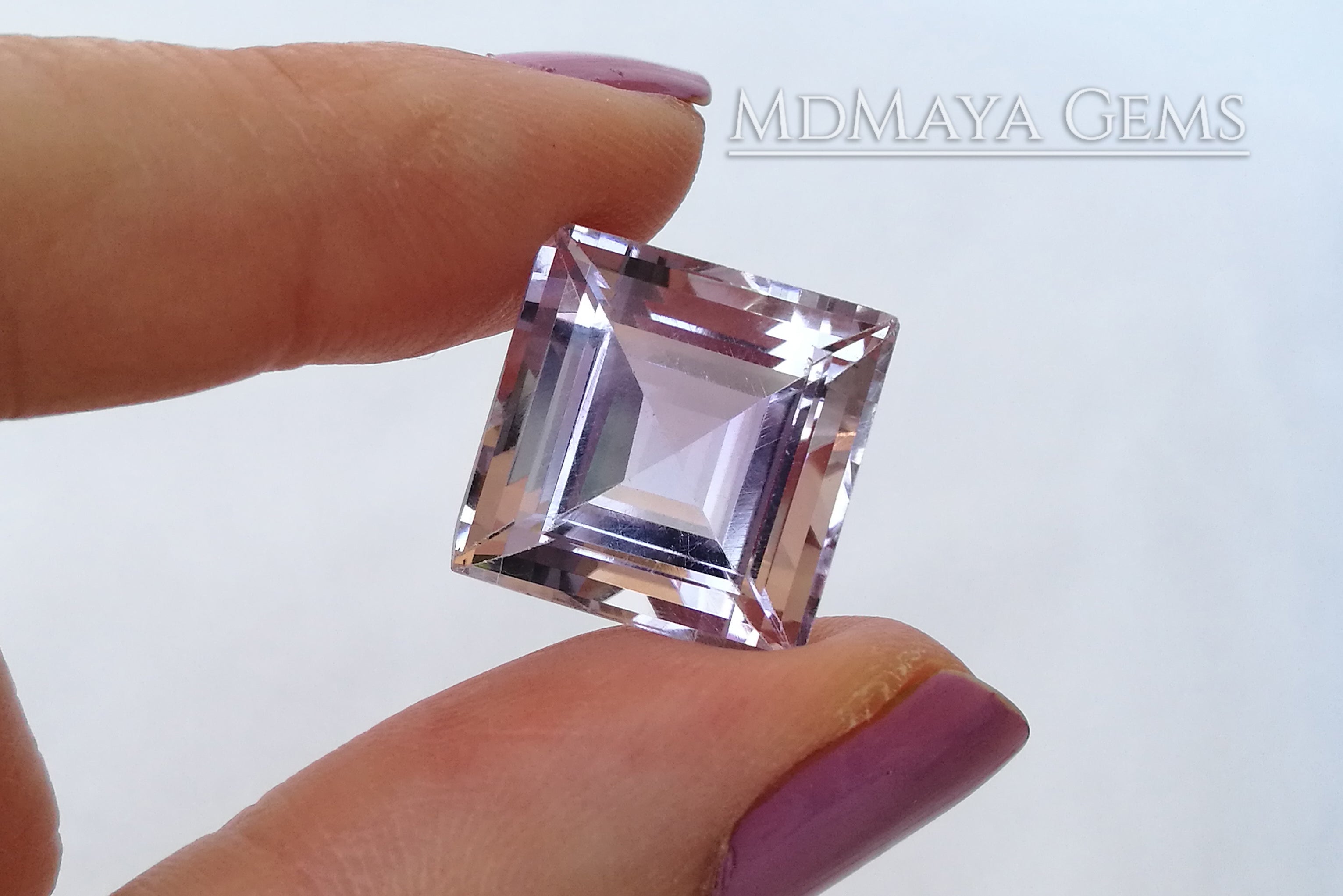 Rose de France Amethyst Square Cut 16.19 ct