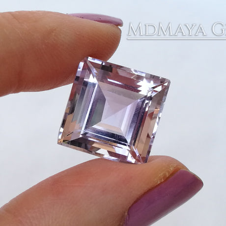 Rose de France Amethyst Square Cut 16.19 ct
