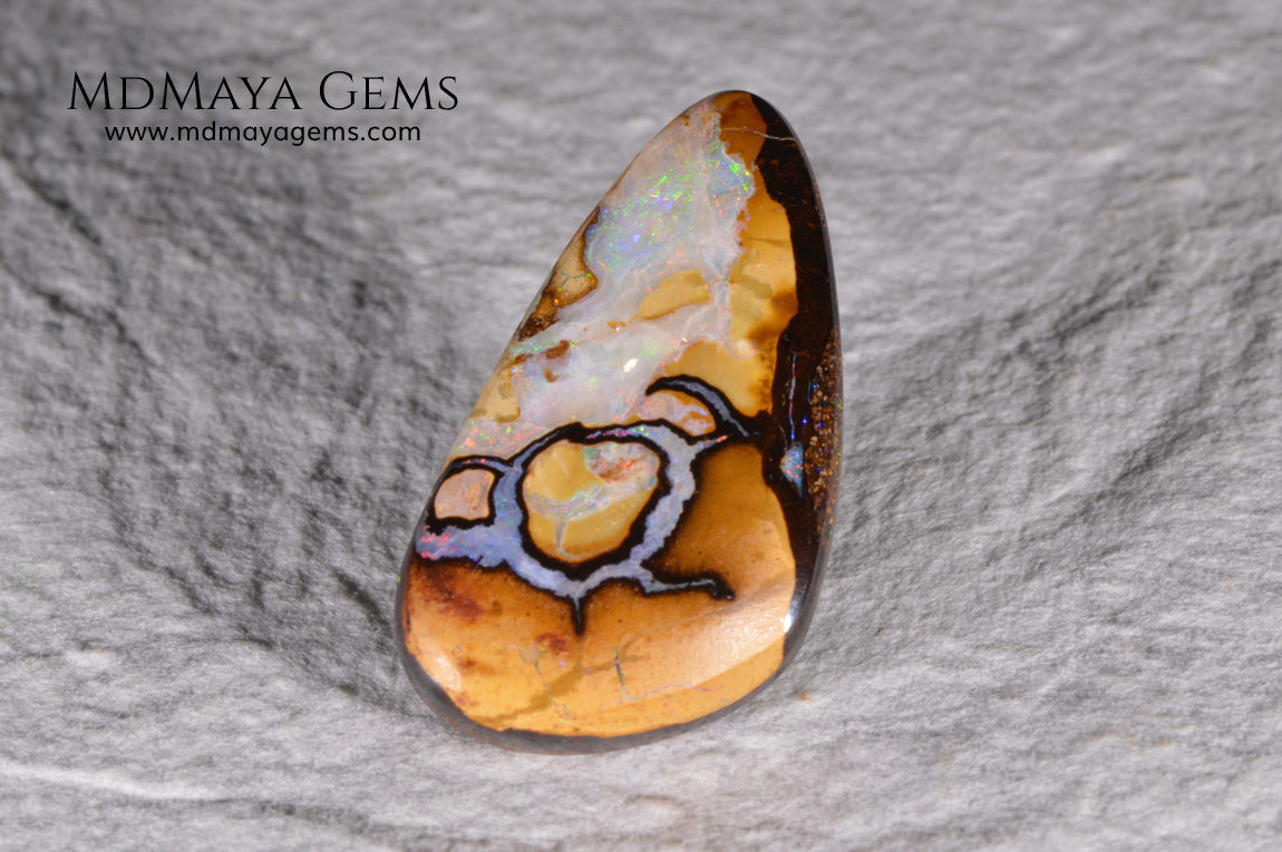 Amazing Australian Boulder Opal 18.68 ct. Cabochon Cut.