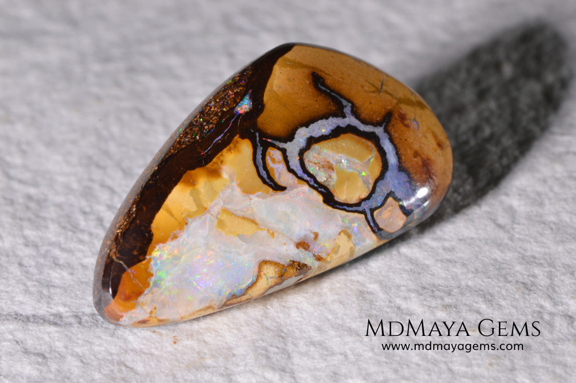 Amazing Australian Boulder Opal 18.68 ct. Cabochon Cut.