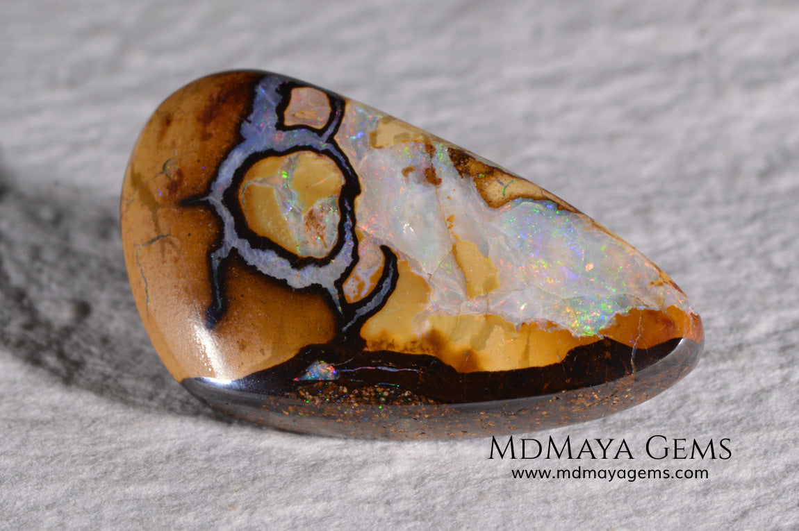 Amazing Australian Boulder Opal 18.68 ct. Cabochon Cut.