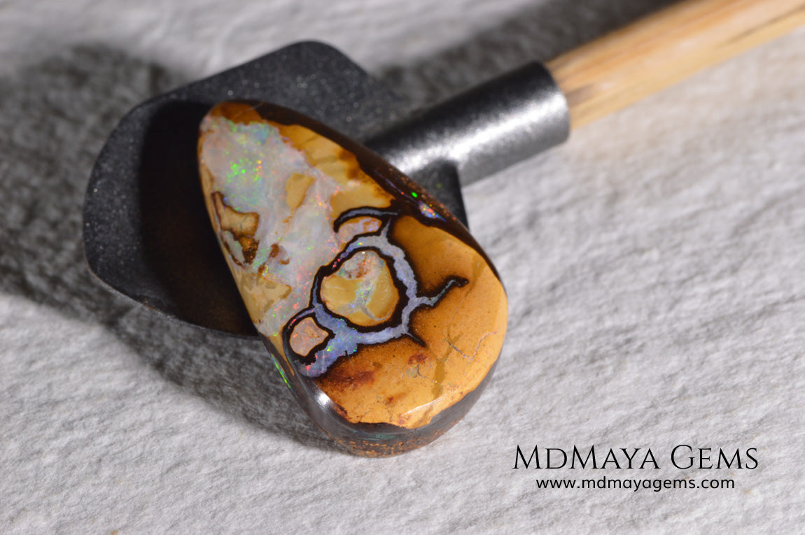 Amazing Australian Boulder Opal 18.68 ct. Cabochon Cut.