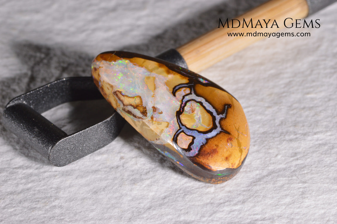 Amazing Australian Boulder Opal 18.68 ct. Cabochon Cut.