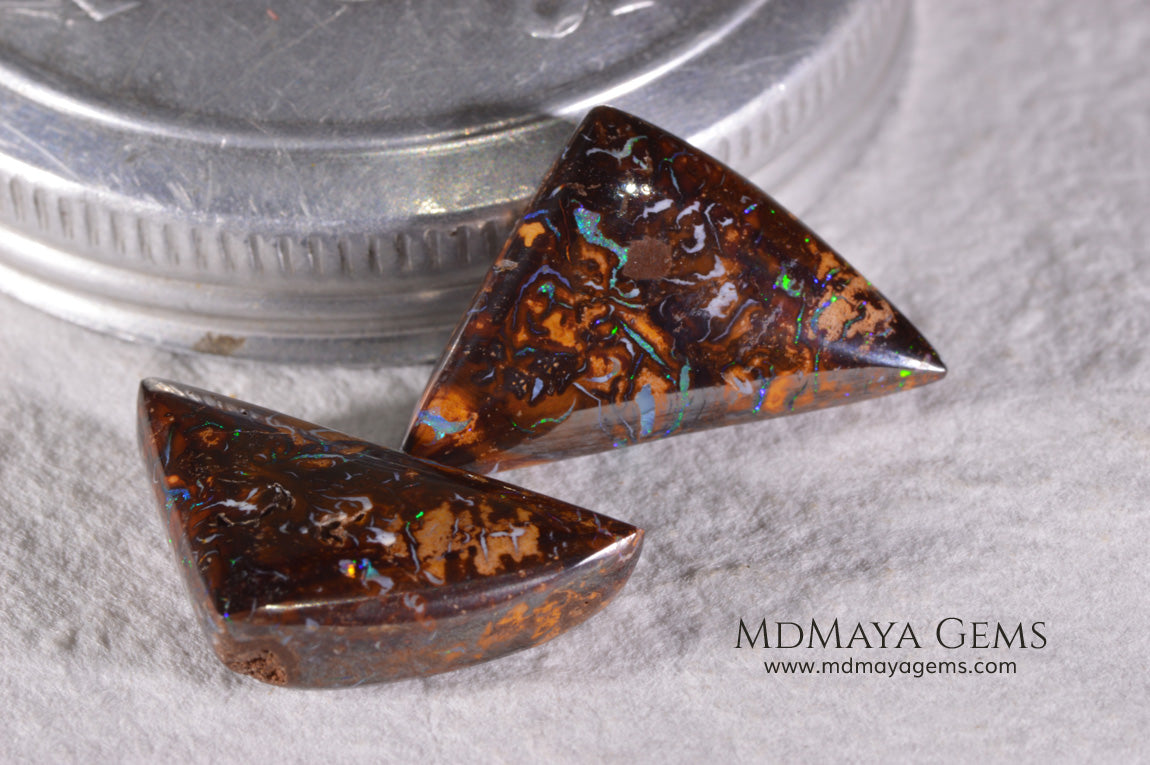 Australian Boulder Opal Pair 20.98 ct total.