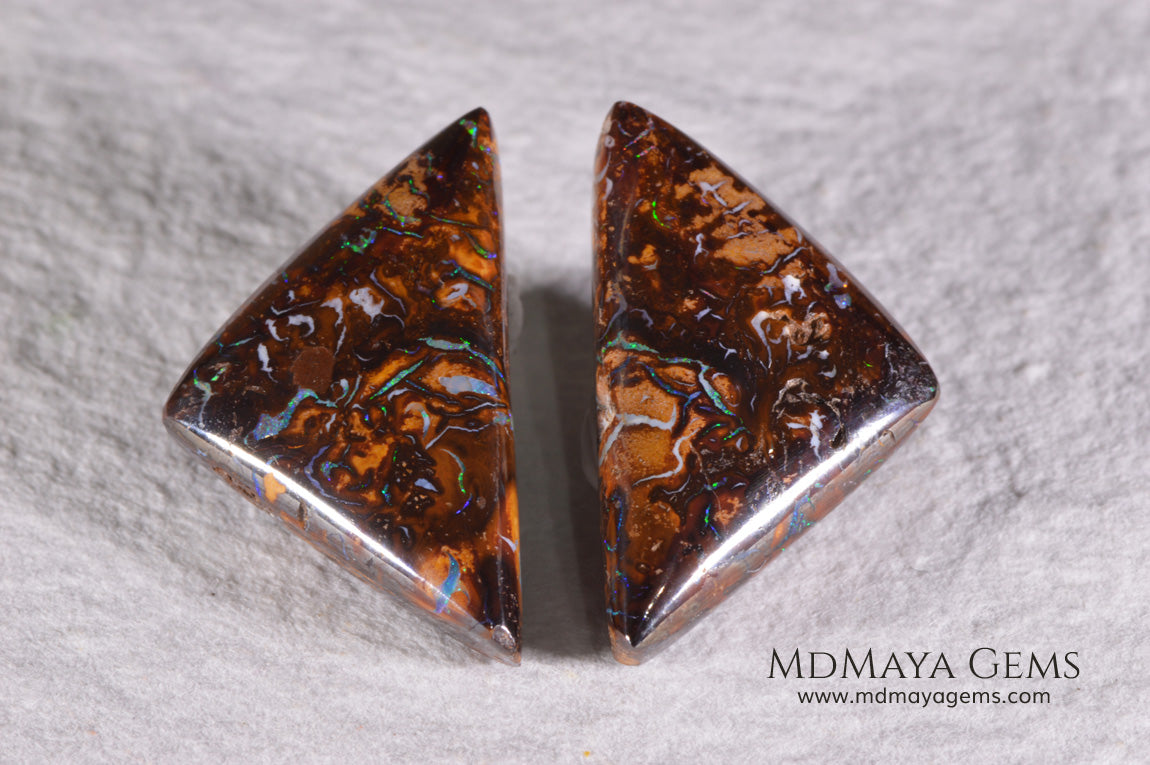 Australian Boulder Opal Pair 20.98 ct total.