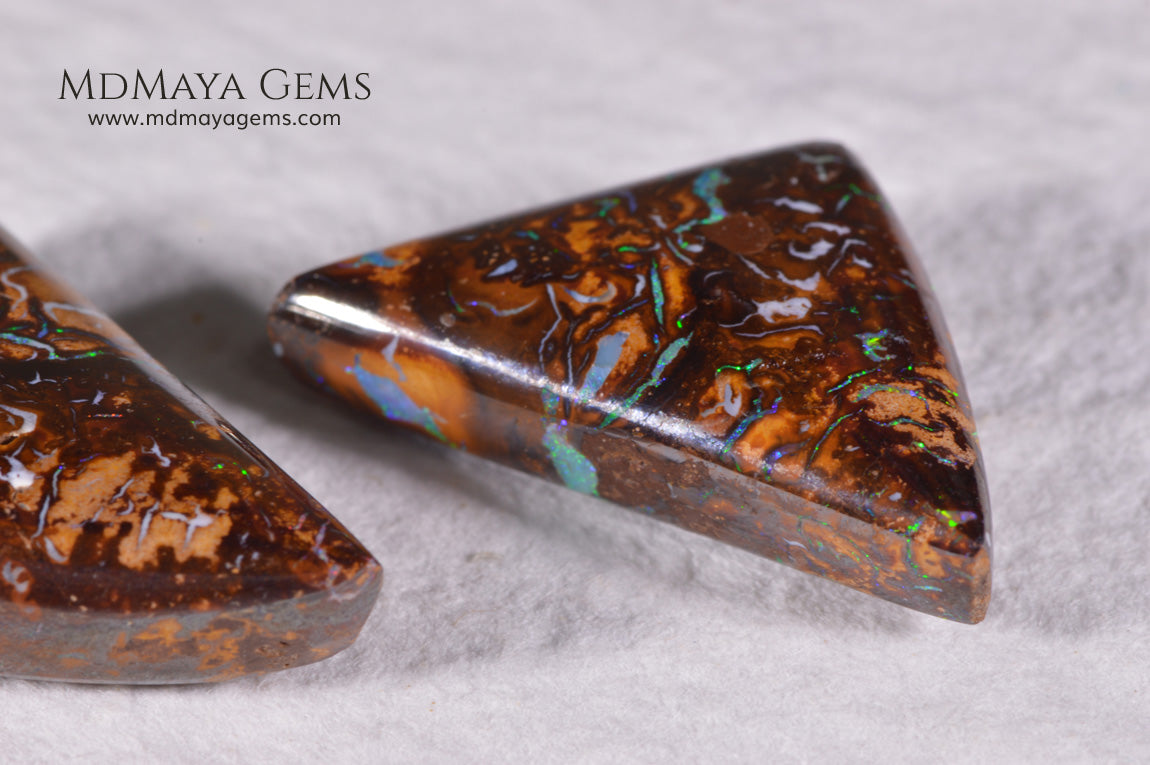 Australian Boulder Opal Pair 20.98 ct total.