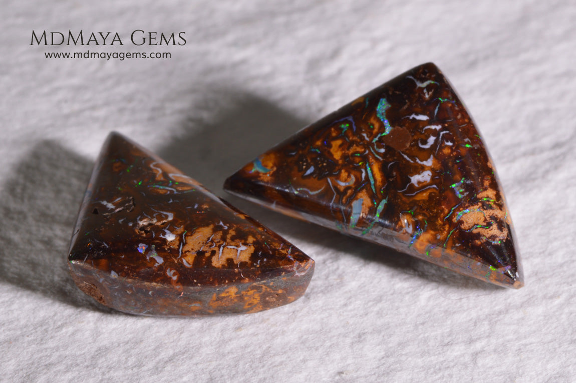 Australian Boulder Opal Pair 20.98 ct total.
