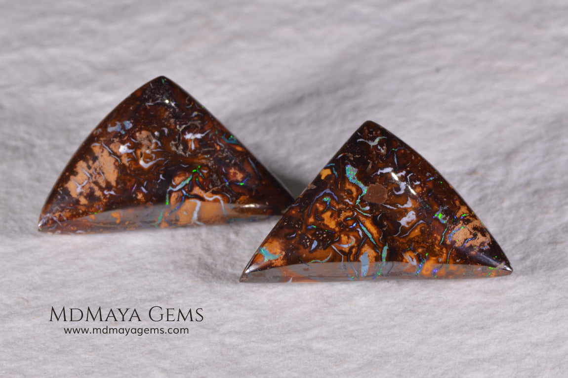 Australian Boulder Opal Pair 20.98 ct total.