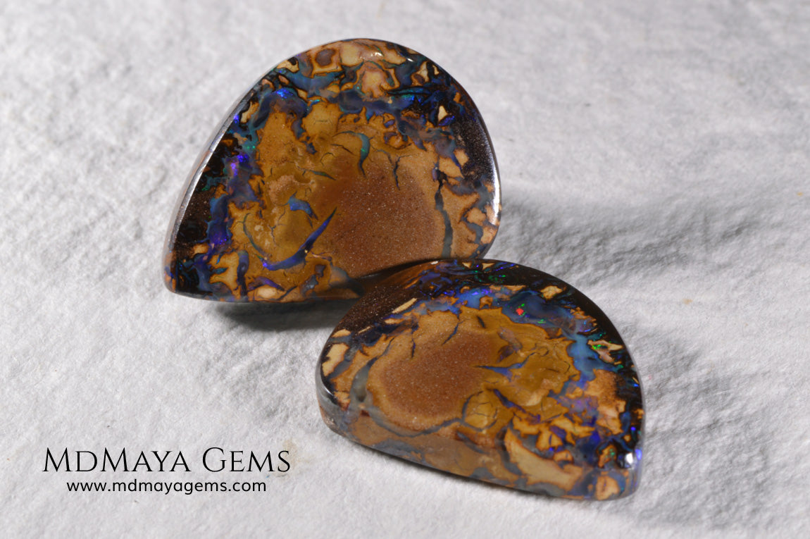 Australian Boulder Opal Pair 24.03 ct total