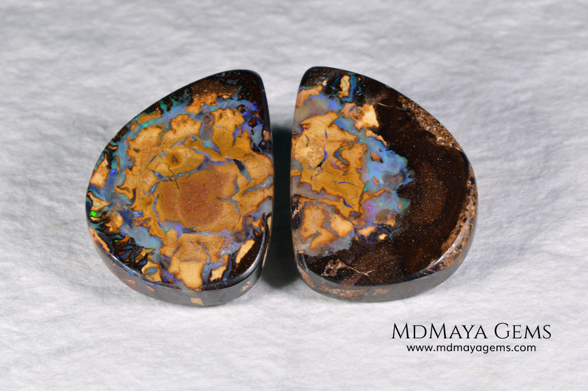 Australian Boulder Opal Pair 24.03 ct total