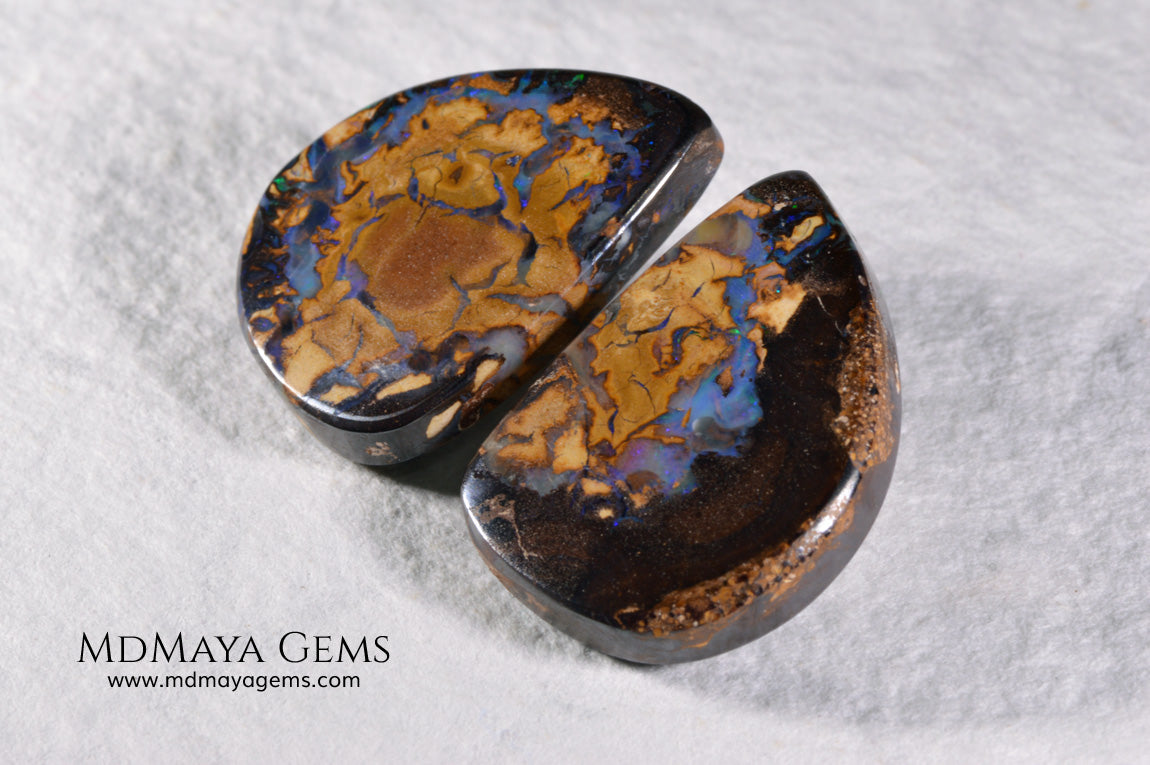 Australian Boulder Opal Pair 24.03 ct total