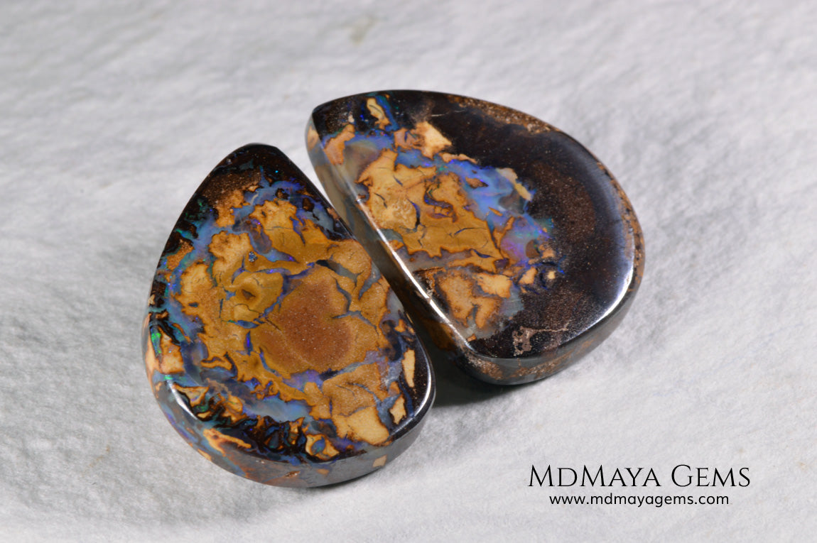 Australian Boulder Opal Pair 24.03 ct total