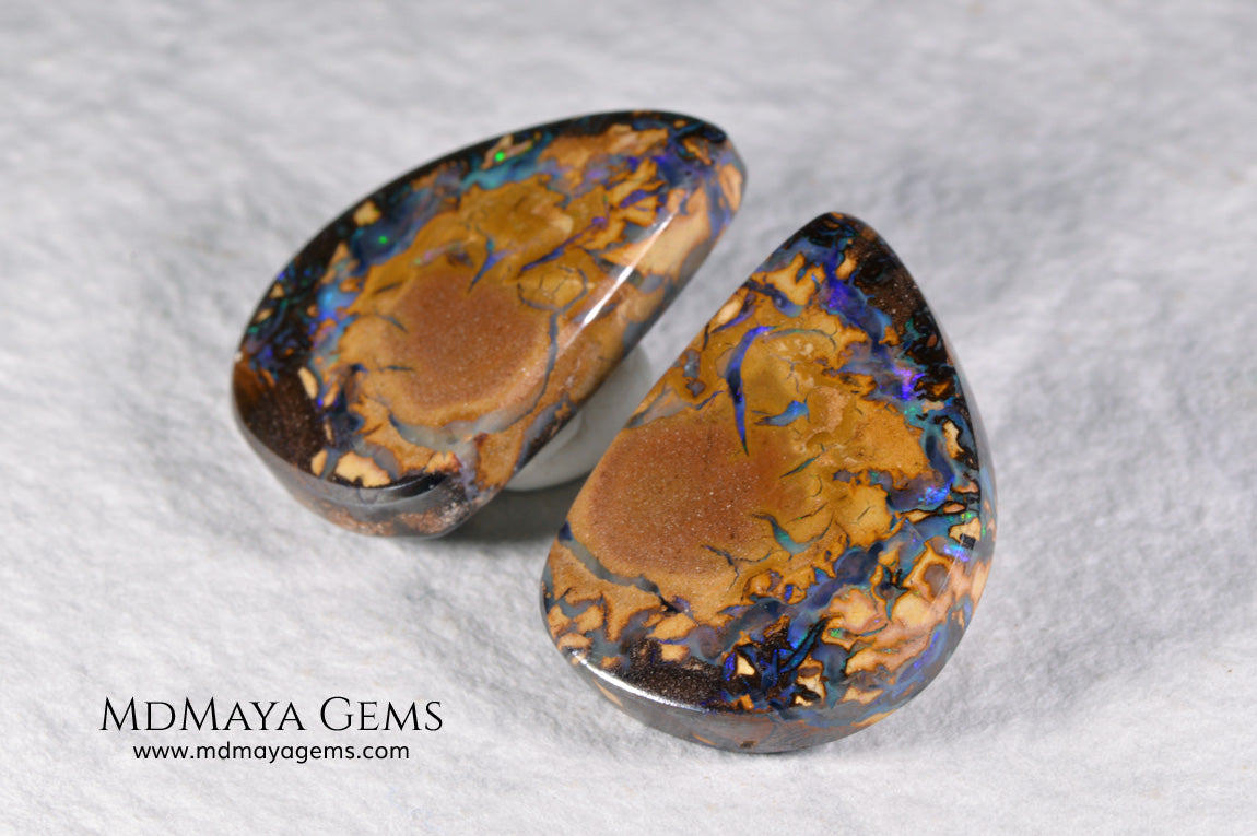Australian Boulder Opal Pair 24.03 ct total