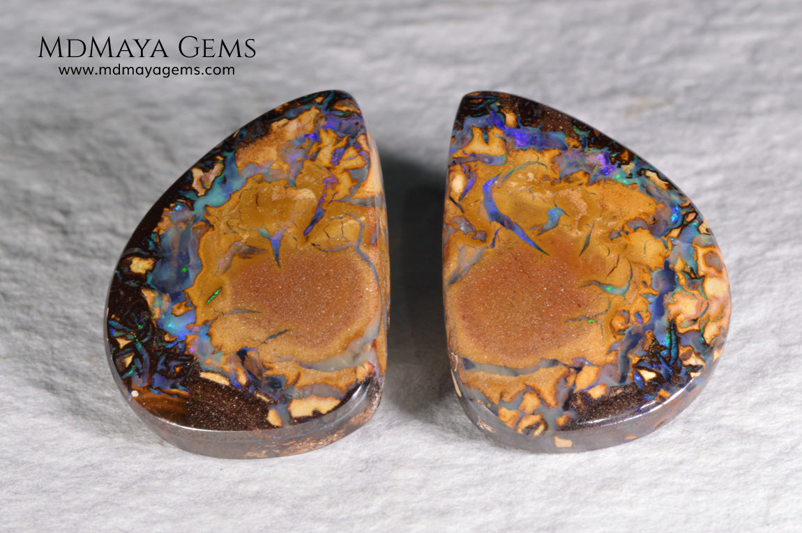 Australian Boulder Opal Pair 24.03 ct total