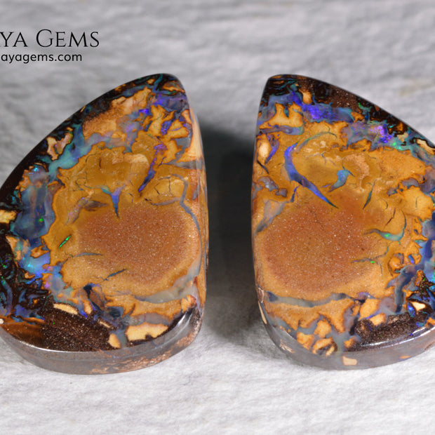 Australian Boulder Opal Pair 24.03 ct total