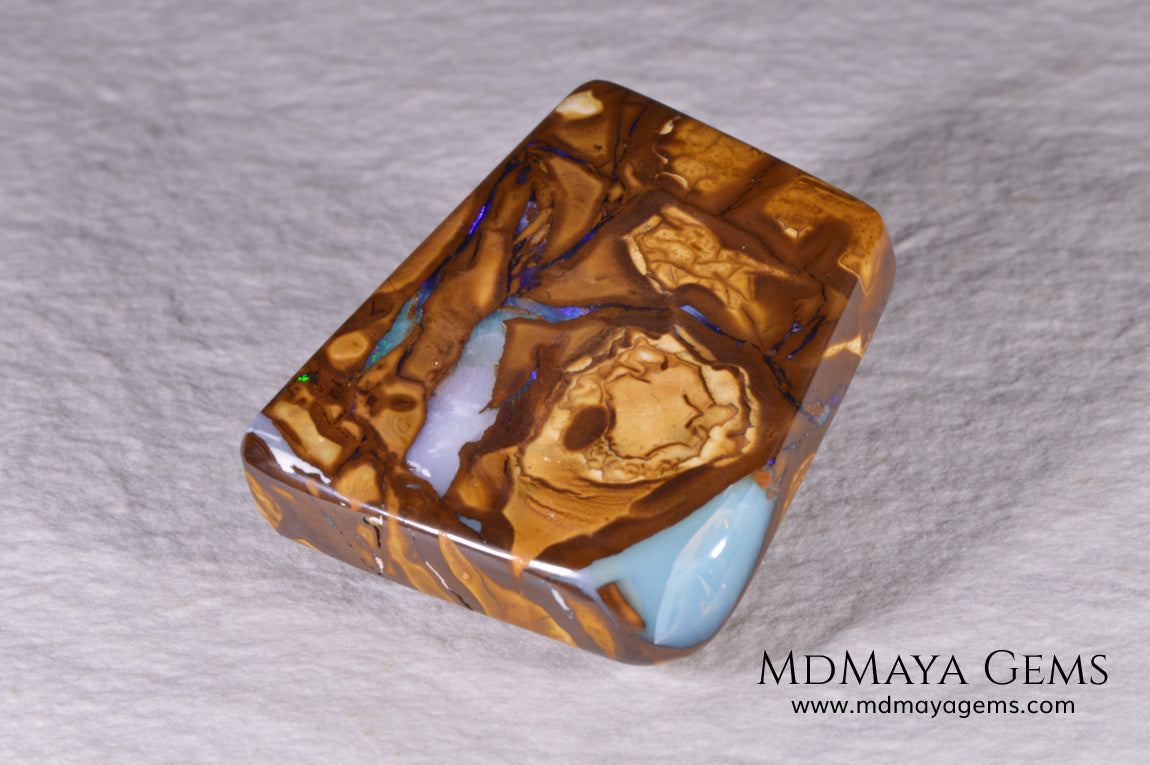 Boulder Opal 64.68 ct. Australian gemstone.