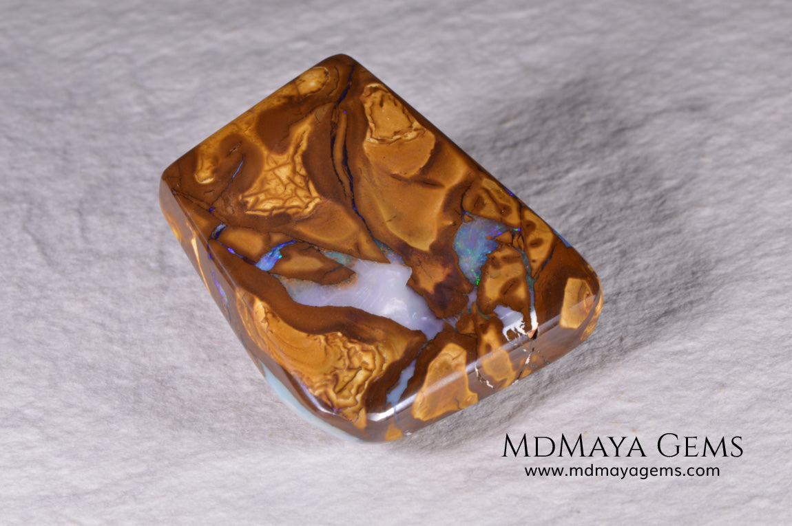 Boulder Opal 64.68 ct. Australian gemstone.