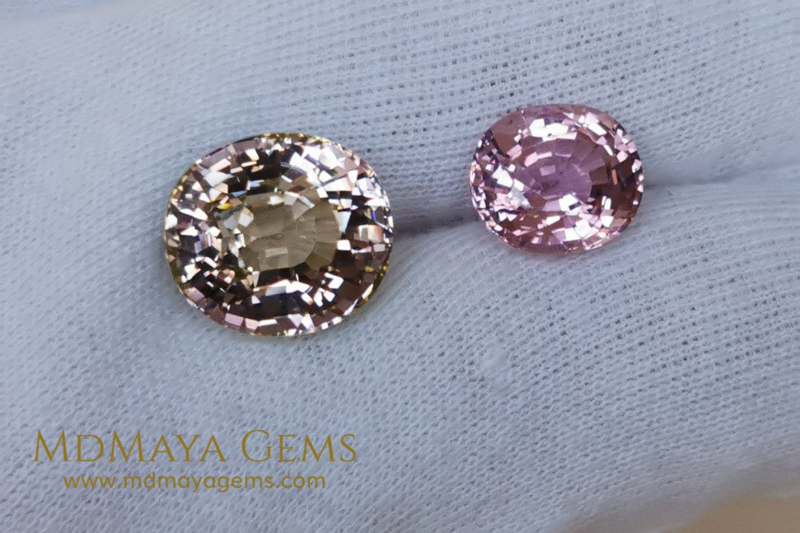Large peach and pink tourmaline 10 15 ct and pink tourmaline 3 86 ct