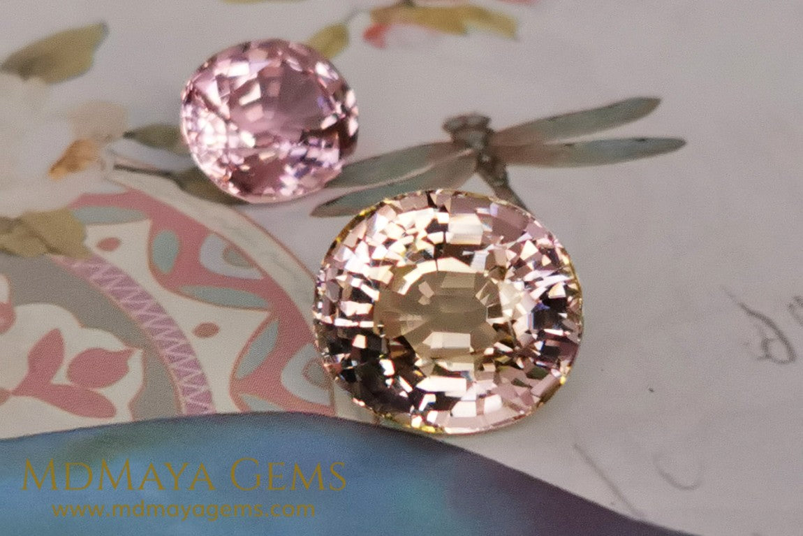 Large peach and pink tourmaline 10 15 ct and pink tourmaline 3 86 ct