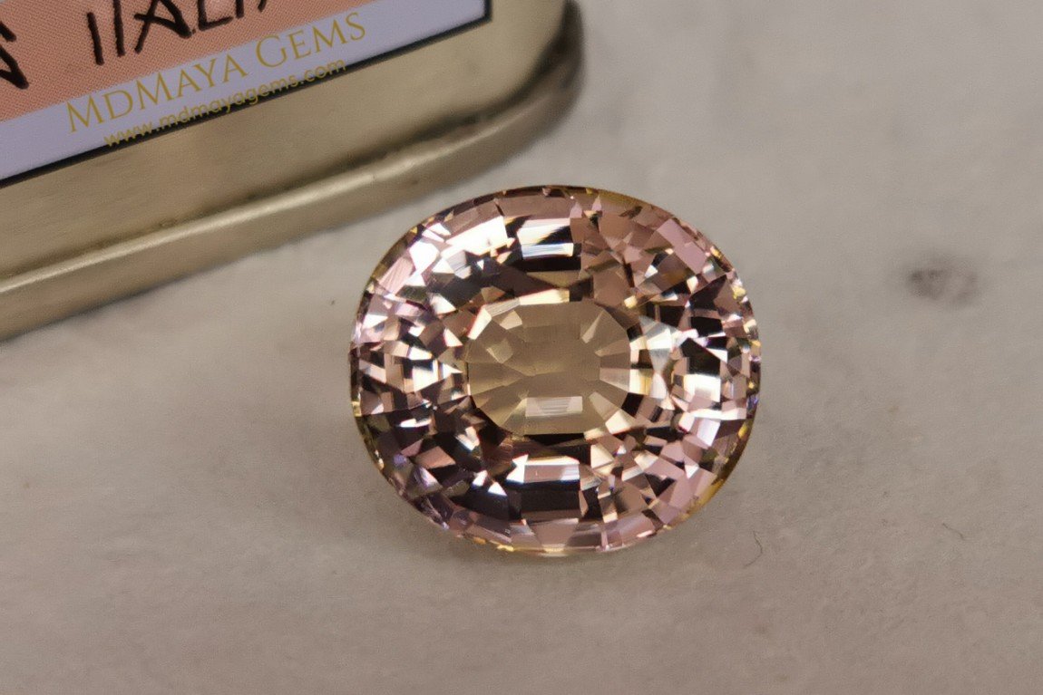 Large peach and pink tourmaline 10 15 ct