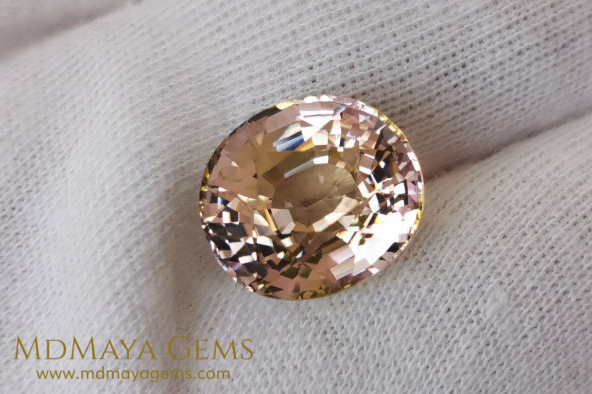 Large peach and pink tourmaline 10 15 ct