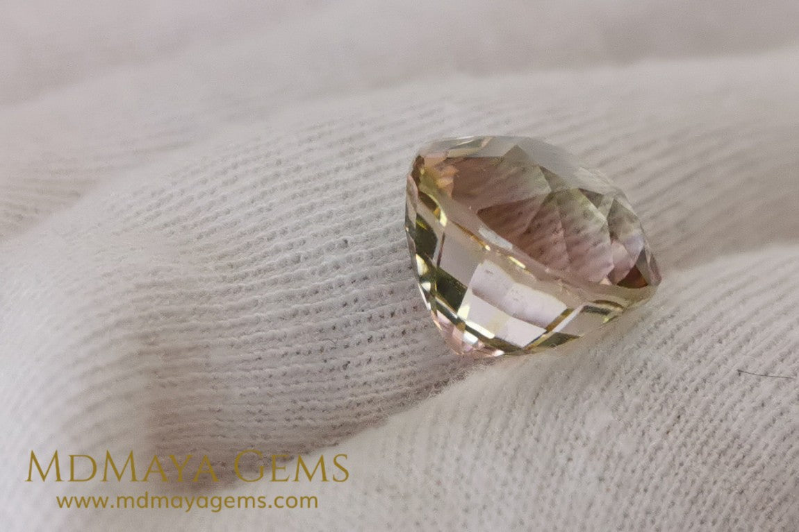 Large peach and pink tourmaline 10 15 ct