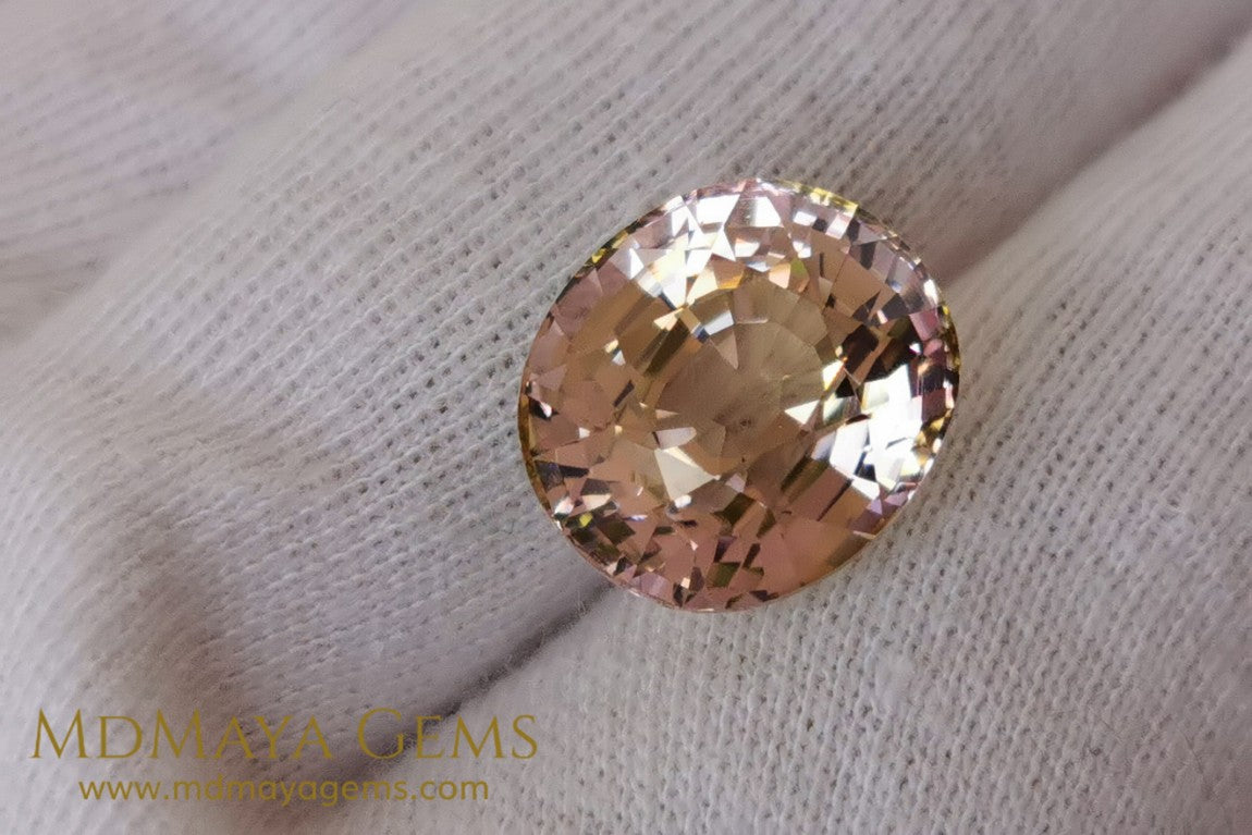 Large peach and pink tourmaline 10 15 ct