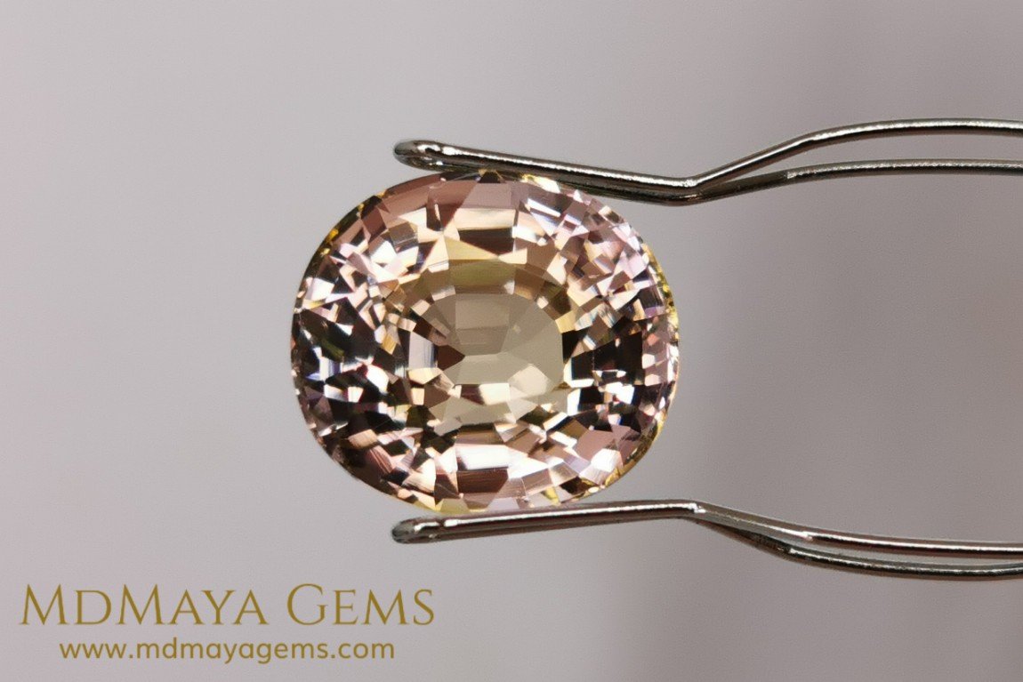 Large peach and pink tourmaline 10 15 ct